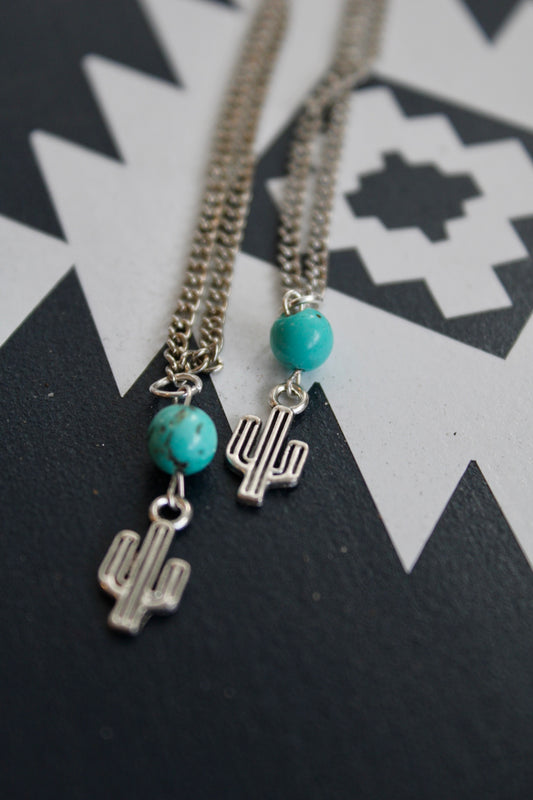 Genuine Turquoise Cactus Necklace
