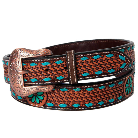 Hand Tooled Western Leather Belt