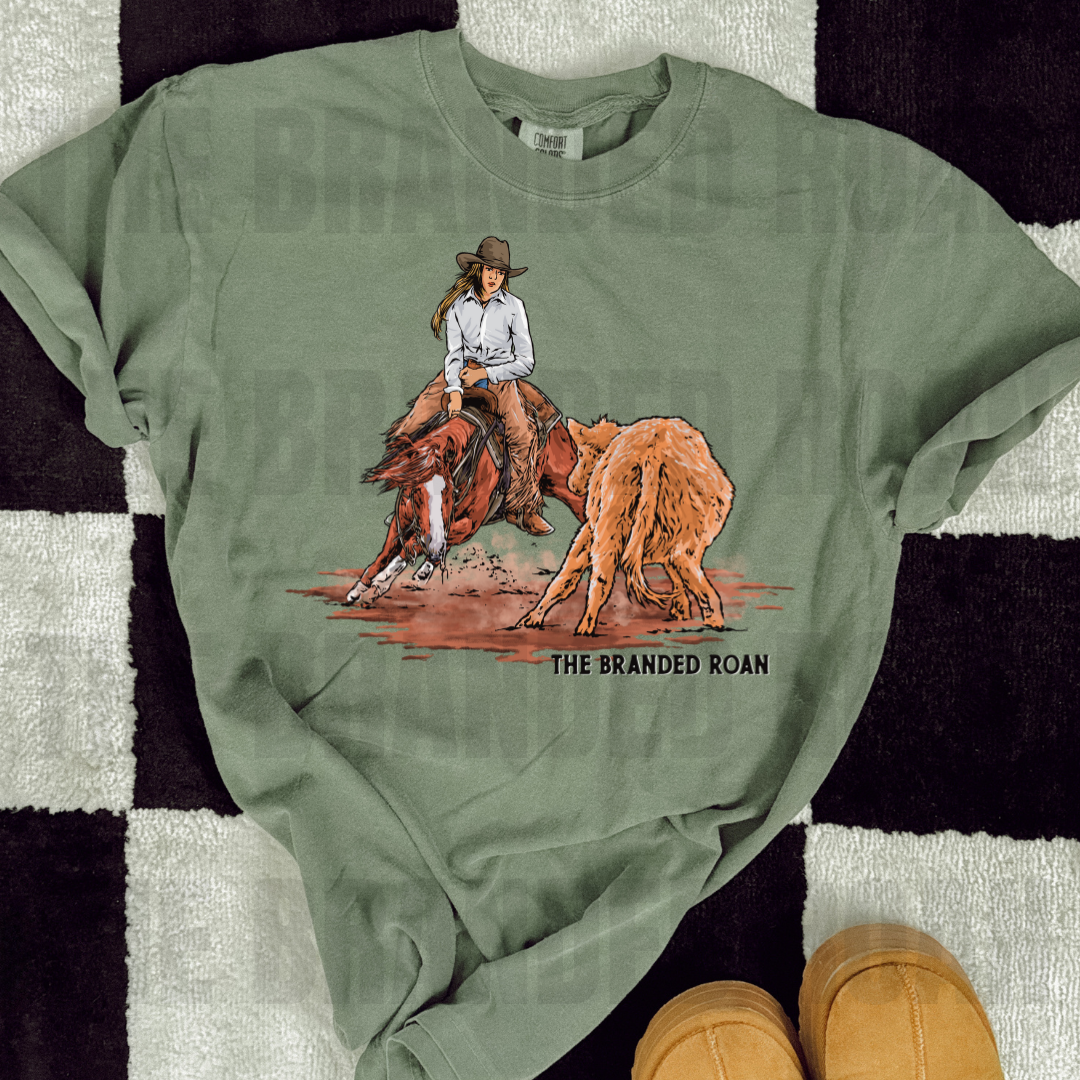 The Branded Roan - Cuttin Horse Tee