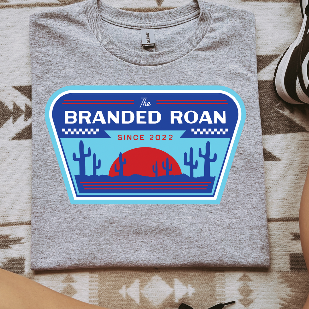 The Branded Roan - Blue & Red Retro Graphic Tee