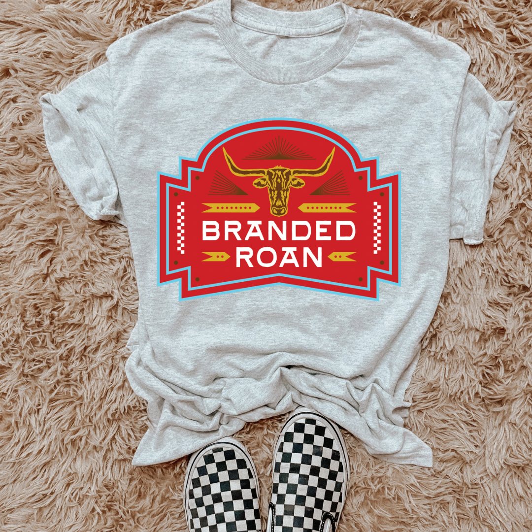 The Branded Roan - Yellow & Red Retro Steer Head Graphic Tee