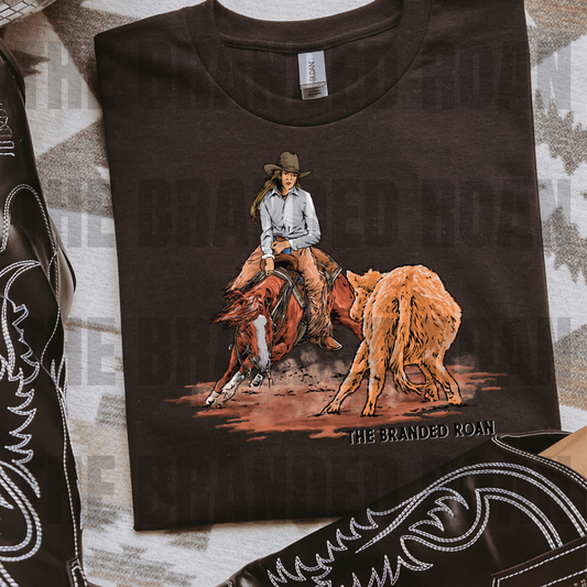 The Branded Roan - Cuttin Horse Tee