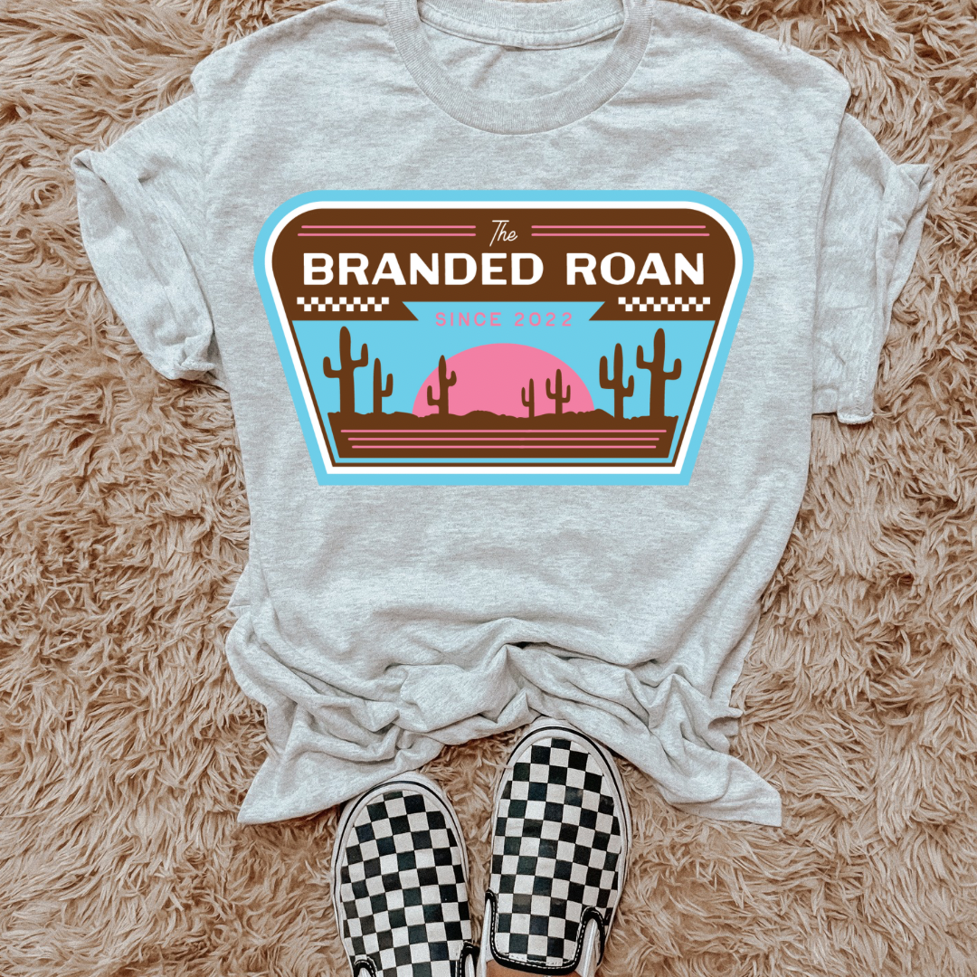 The Branded Roan - Pink & Turquoise Retro Graphic Tee