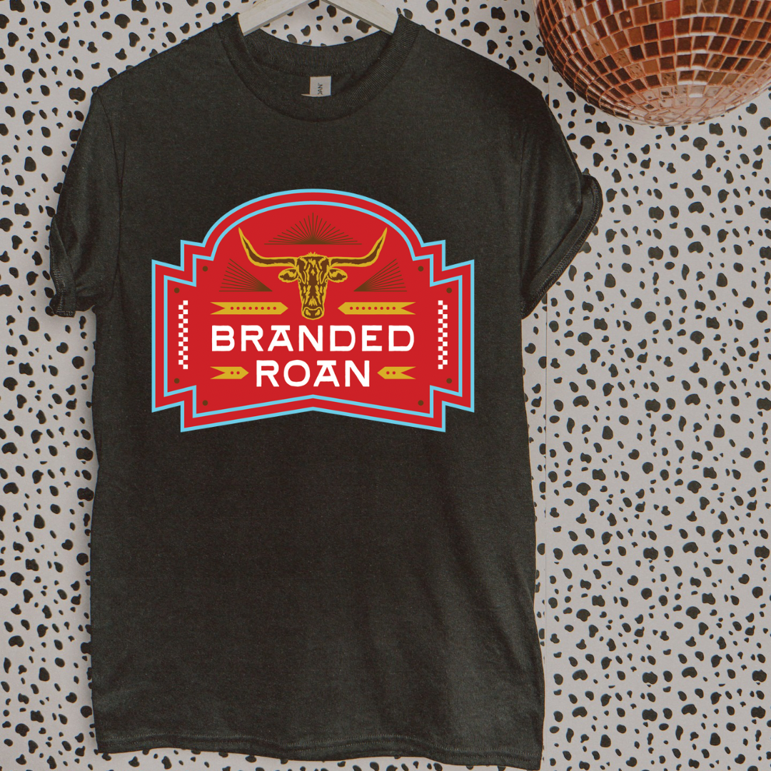 The Branded Roan - Yellow & Red Retro Steer Head Graphic Tee