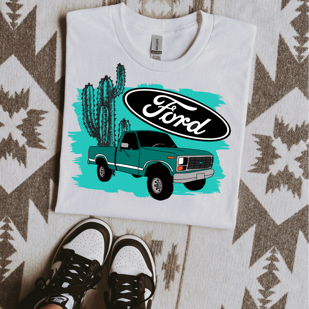 The Branded Roan - Ford Turquoise Tee