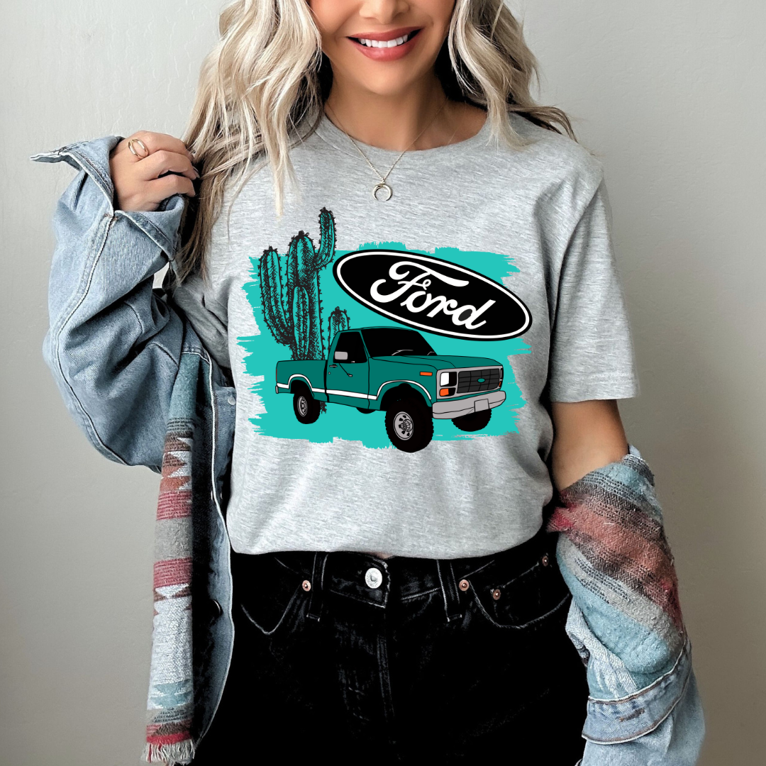 The Branded Roan - Ford Turquoise Tee