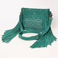 Suede Fringe Crossbody - White Stitch Western Bag