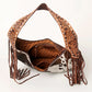 Hobo Bag Hair-On Hide with Tooled Leather Strap