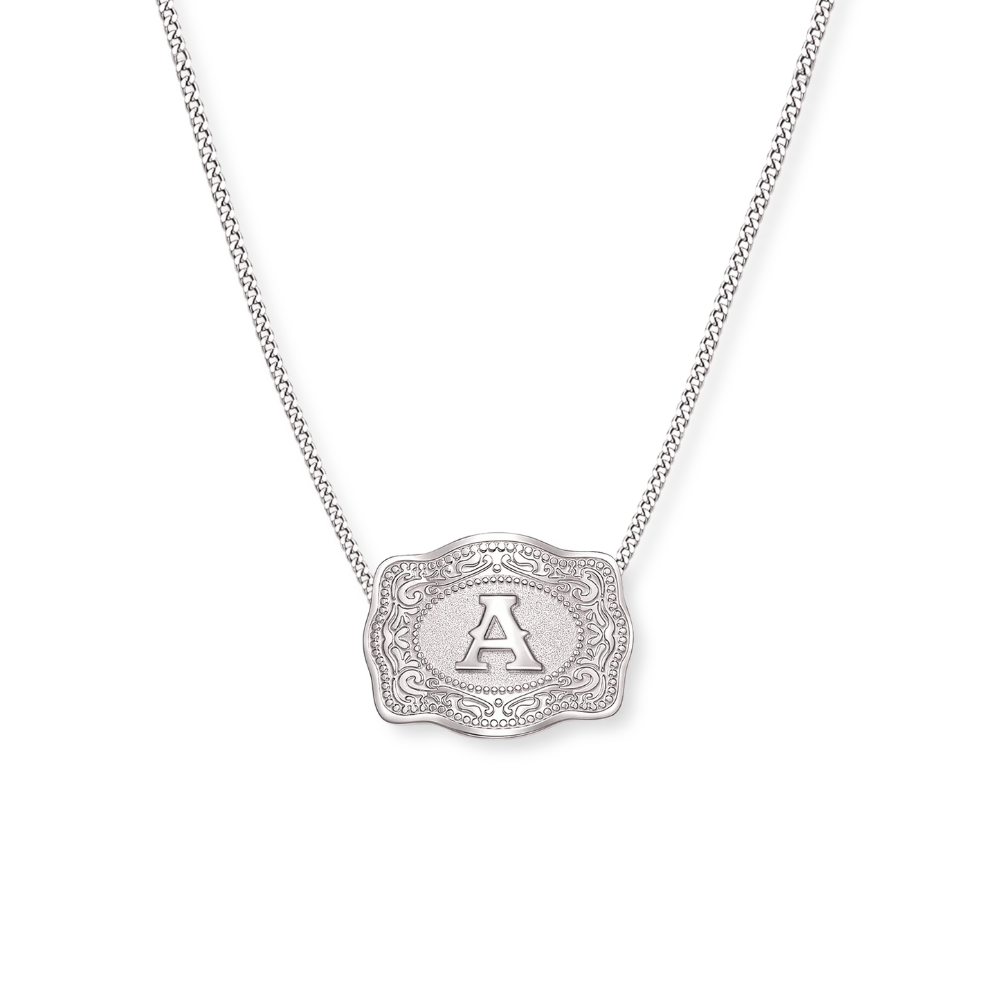 Mini Belt Buckle Necklace (Initial)