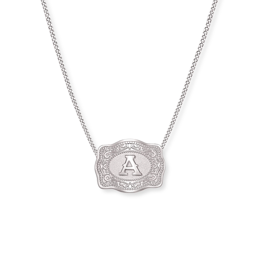 Mini Belt Buckle Necklace (Initial)